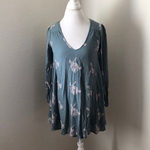 Free People Emma Embroidered Swing Dress